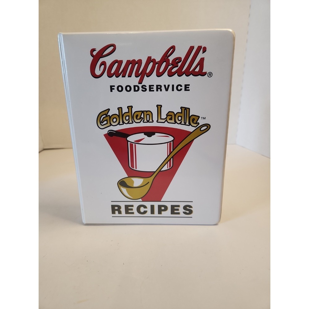 Vintage Campbell's Foodservice Golden Ladle Recipe Binder 1996 w/ 10 Bulk Cards